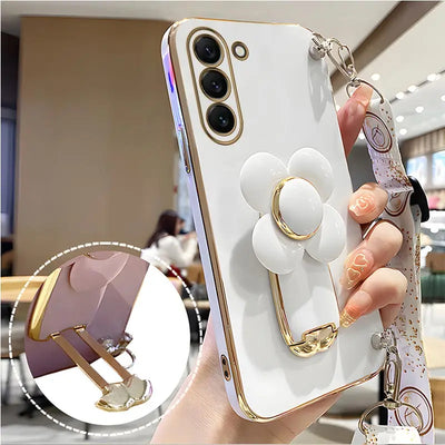 Rotating Windmill Holder Lanyard Strap Case For Samsung Galaxy S21 S20 S22 S23 S10 S9 S8 Note 10 20 Plus Ultra S21 S20 FE Cover
