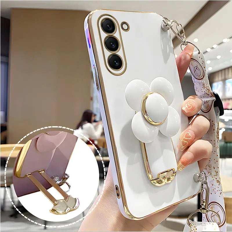 Rotating Windmill Holder Lanyard Strap Case For Samsung Galaxy S21 S20 S22 S23 S10 S9 S8 Note 10 20 Plus Ultra S21 S20 FE Cover