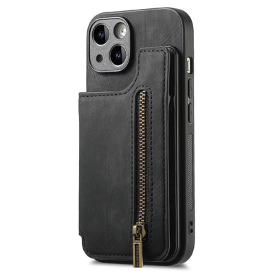 Zipper Card Solt Wallet Leather Case For iPhone 16 Pro Max 17 Air 15 14 Plus 13 12 11 Se2022 Pocket Magnetic Double Buckle Cover