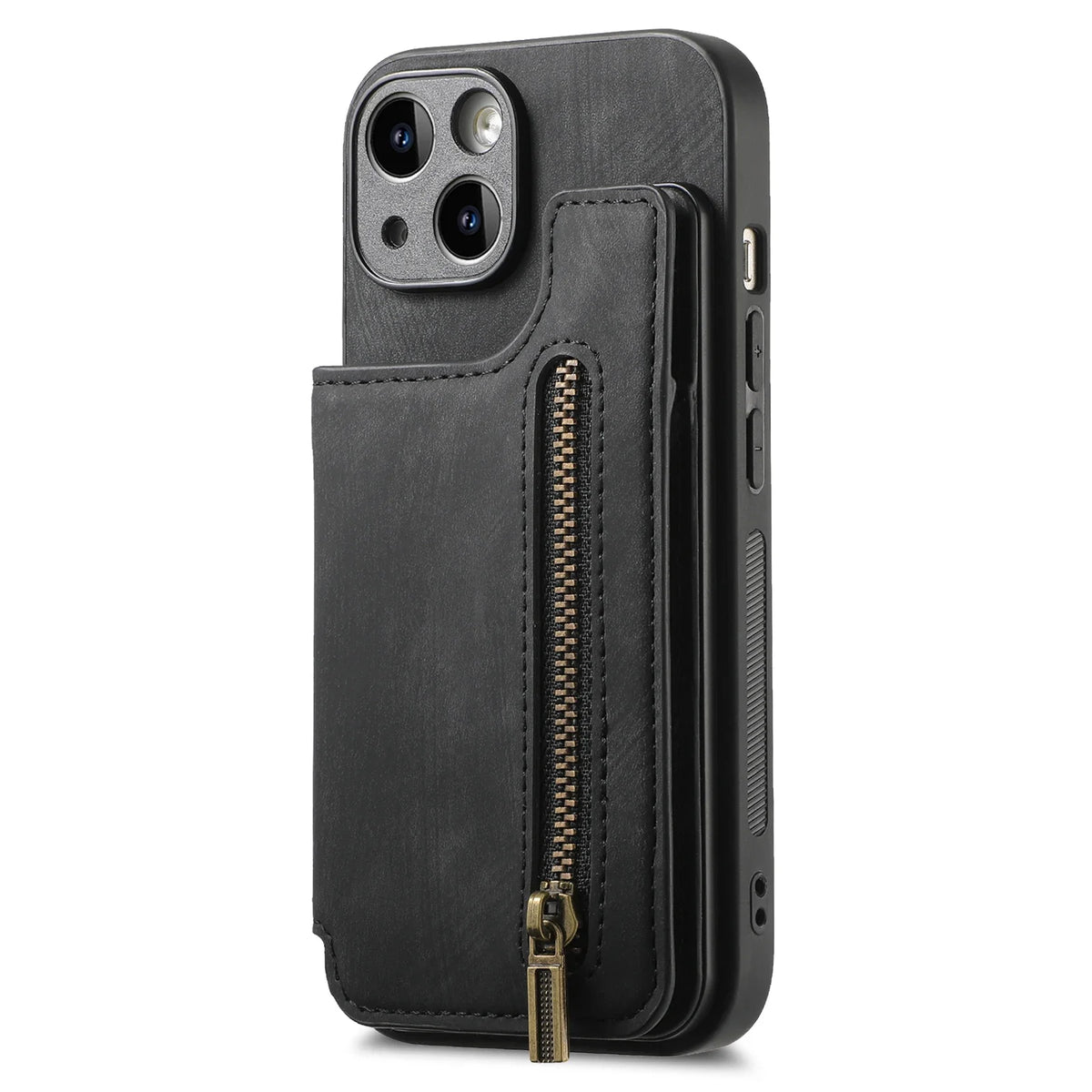 Zipper Card Solt Wallet Leather Case For iPhone 16 Pro Max 17 Air 15 14 Plus 13 12 11 Se2022 Pocket Magnetic Double Buckle Cover