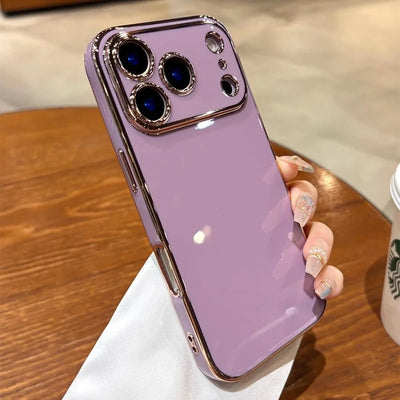 Sleek Electroplated Solid Color Phone Case for iPhone 18,17,16,15,14,13,12,11 Pro/Max/Plus/Air | Fully Protective Soft Shell, Premium Luxury & Fashionable Durable Design
