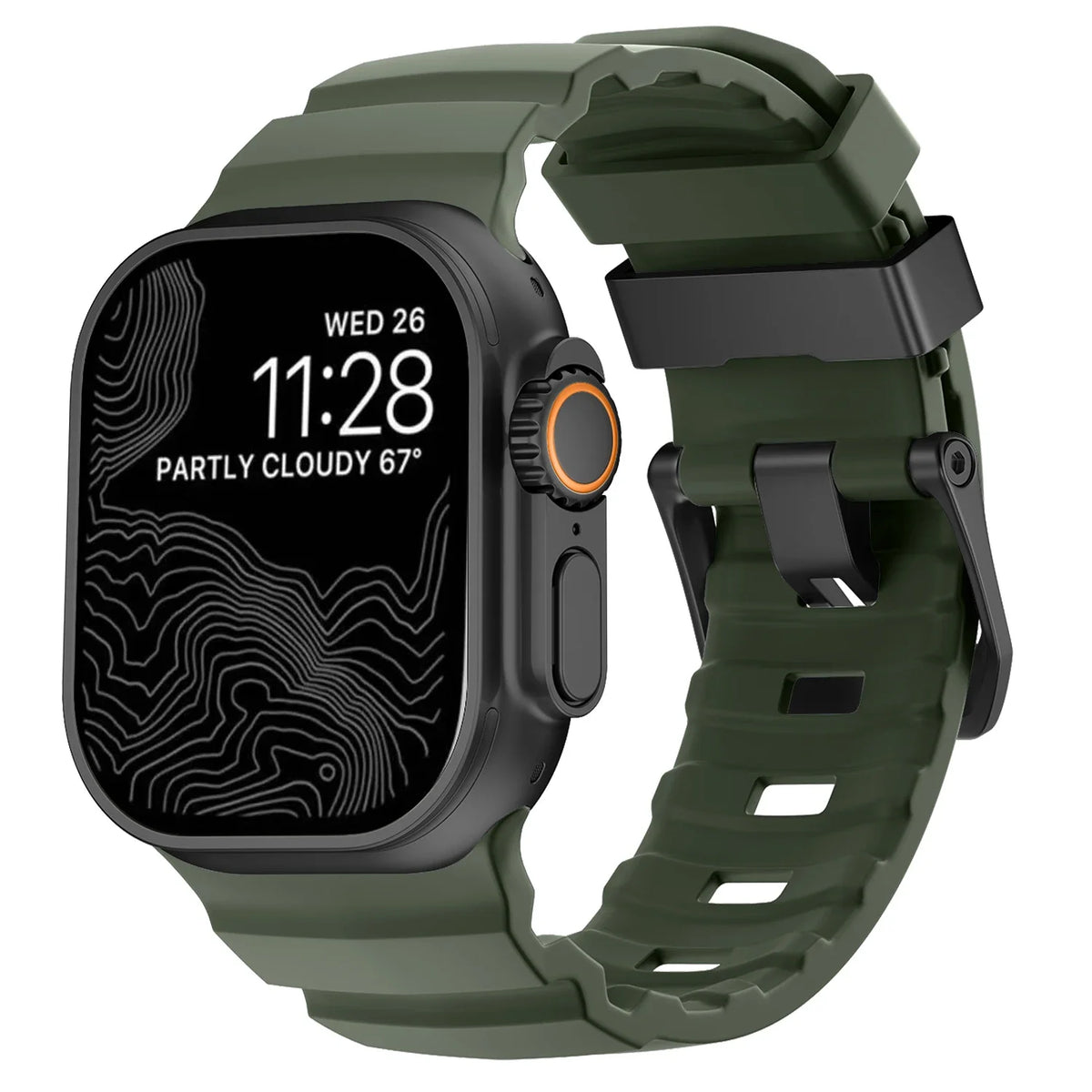 Trail Silicone Band for Apple Watch Ultra 4 3 2 49mm Strap 46mm 45mm 44mm Sport Bracelet iWatch Series 12 11 10 Ultra 9 8 7 SE3
