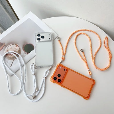 Neck Strap Long Rope Phone Case Suitable For iPhone 17 Pro Max Strap 16 14 11 12 13 15 Pro Max Plus Drop Protection Case