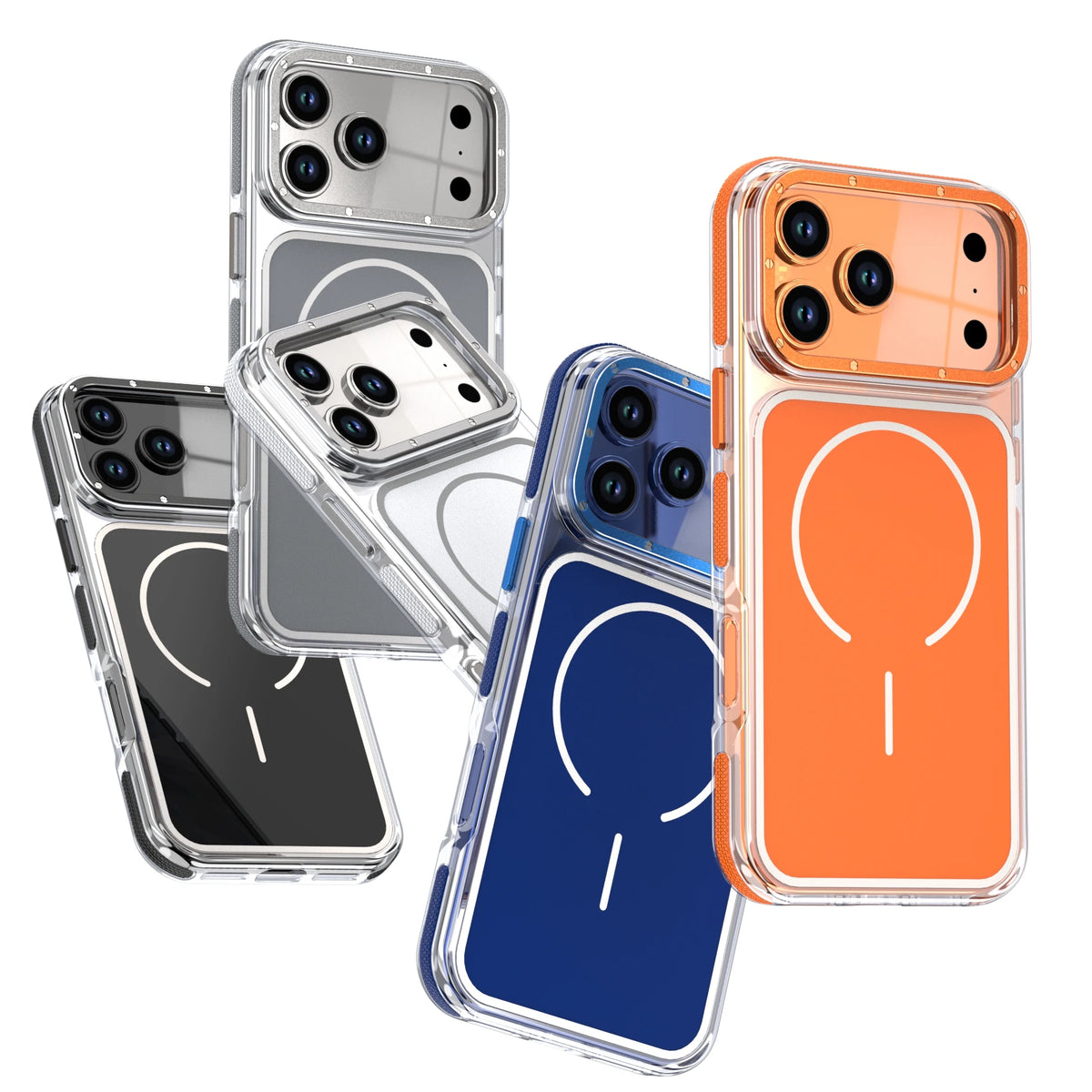 Luxury Two Tone Border Clear Strong Magnetic Phone Case for IPhone 17 Air 16 15 14 Plus 13 12 17 Pro Max 16e For Magsafe Cover