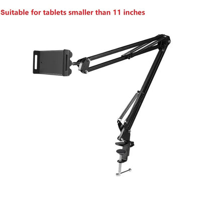 360 °   Adjustable Tablet Phone Stand Rotatable Long Arm Metal Holder for 4-11 Inch iPad iPhone Xiaomi Huawei Samsung