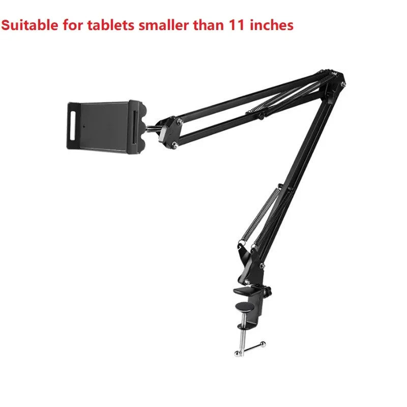 360 °   Adjustable Tablet Phone Stand Rotatable Long Arm Metal Holder for 4-11 Inch iPad iPhone Xiaomi Huawei Samsung