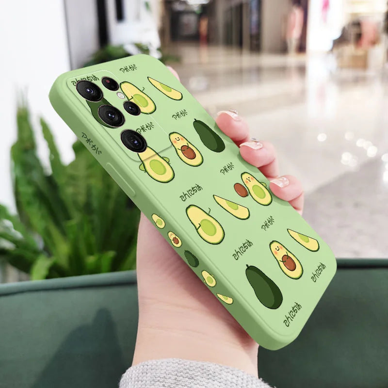 Avocado Family Phone Case For Samsung Galaxy S25 FE S24 S23 S22 S21 S20 Ultra Plus FE S10 S9 S10E Note 20 Ultra 10 9 Plus Cover