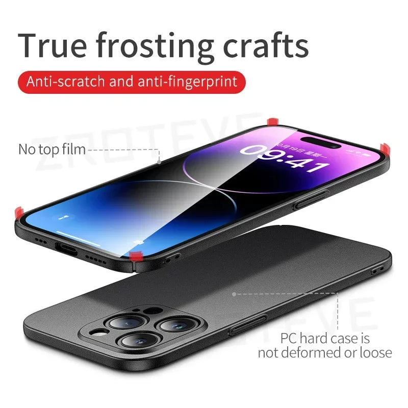For iPhone 16 15 14 13 12 Pro Max Case ZROTEVE Luxury Slim Matte Hard PC Cover For iPhone16 iPhone14 iPhone15 Plus Phone Cases