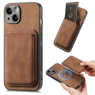 2 in 1 Detachable Magnetic Card Slot Phone Case For iPhone 16 15 14 13 12 11 Pro Max Plus Mini 16E Luxury Leather Wallet Cover