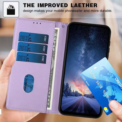 Cute Phone Case For Samsung Galaxy S5 S26 S25 Edge S24 S23 S21 FE S22 Plus Ultra Cash Wallet Cats Under Tree Flip Stand Fundas