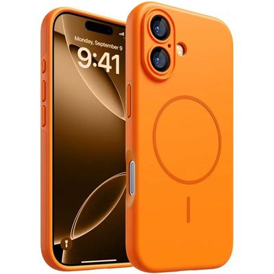 Orange for IPhone17 Silicone Soft Magnetic Case for IPhone 17 Air 16 15 14 13 12 18 Pro Max Plus 17Pro for Magsafe Phone Cover