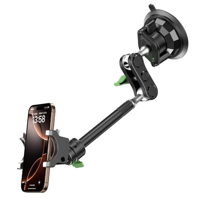 Universal Metal Car Phone Mount, 360° Rotation for Windshield/Dashboard, Suction Cup Holder for IPhone Samsung All Smartphones