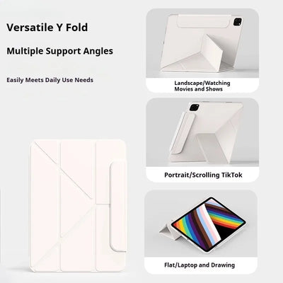 RBP Y-Shaped Folding Case Magnetic iPad A16 10/11th Gen, iPad Pro 11 13 12.9 Air 11 Air4/5 Mini 6 With Magnetic Detachable Cover