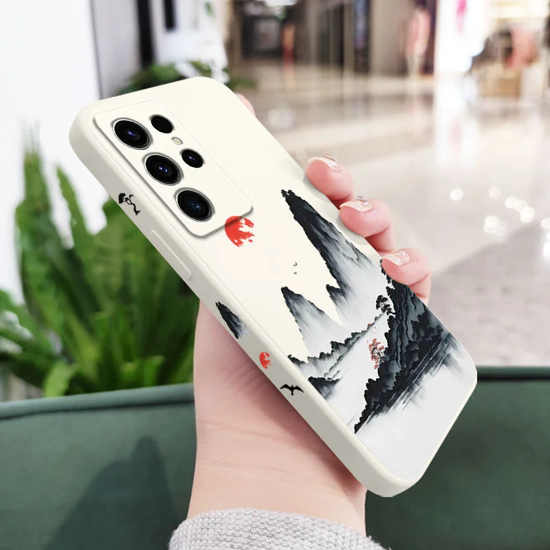 Sunset Red Phone Case For Samsung Galaxy S25FE  S24 S23 S22 S21 S20 S10 S10E S9 Ultra Plus FE Note 20 Ultra 10 9 Plus Cover