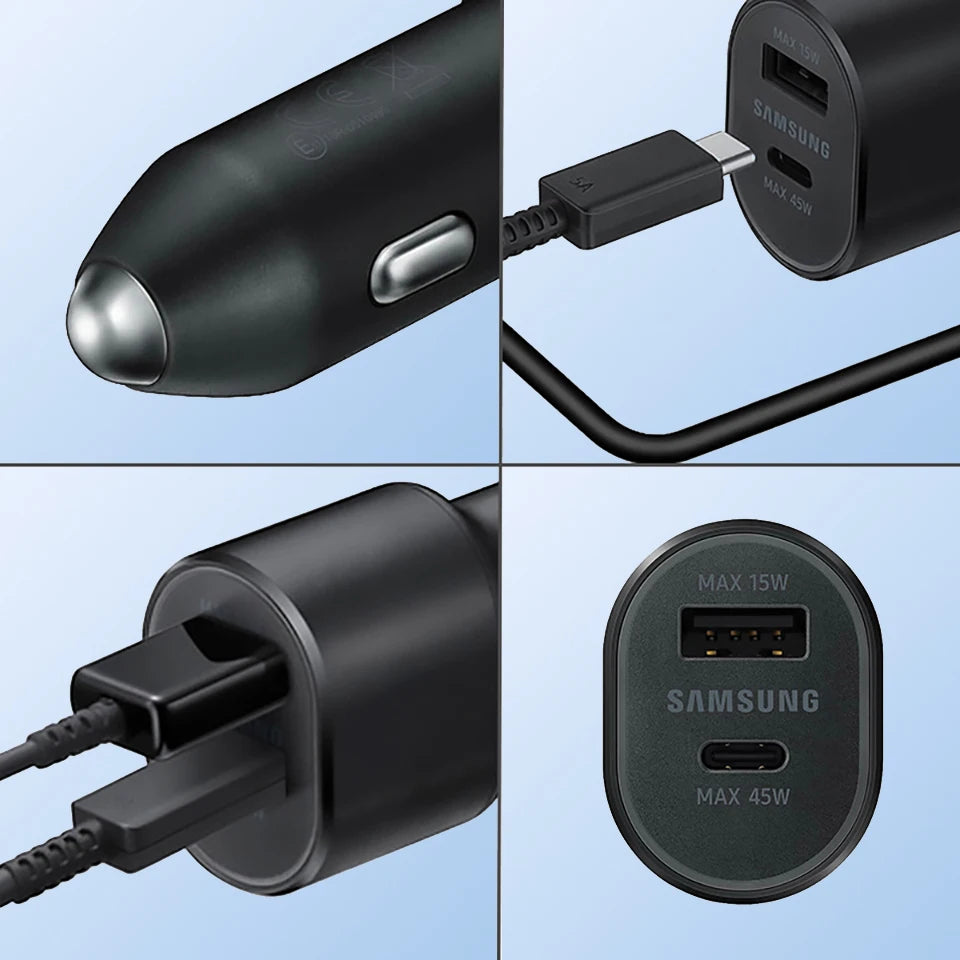 Original SAMSUNG Car Charger Type C 60w 45w 15w PD Auto Cargador Fast Charging Cable Samsung Galaxy S26 S25 S24 S23 Z Fold 8 7 6