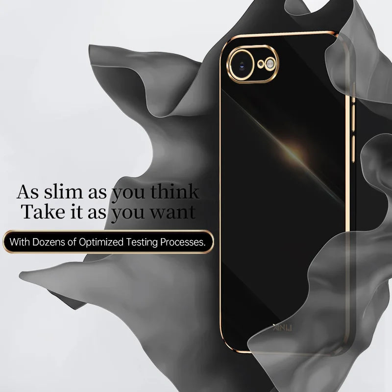 For iPhone 16E SE4 2025 Case Plating Silicone Bumper Soft TPU Back Cover Shockproof Phone Case for Apple iPhone 16E iPhone 16E S
