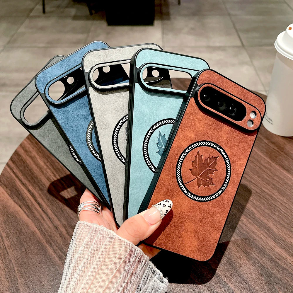 Luxury Faux Leather Case For Google Pixel 11 10 9 8 7 Pro XL 10A 9A 8A 7A Cover Pixel 9 8 7 A Pro XL Magsafe Wireless Charge