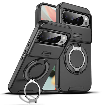 For Google Pixel 10 9 Pro XL Magnetic Bracket Phone Case For Google Pixel 10 9 8 7 Pro 9A 8A Sliding Window Anti Fall Phone Case