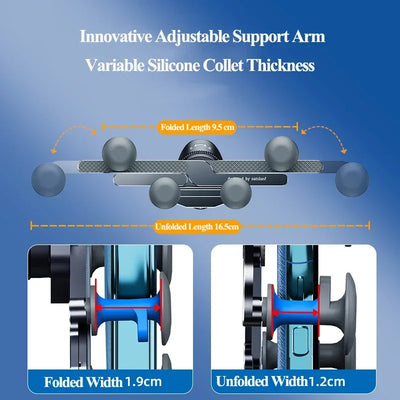 Eary Carbon Alloy Car Phone Holder Mount Super Stable Air Vent 360° Rotation for iPhone Samsung S25 Z Fold 7 6 5 Car Accessories
