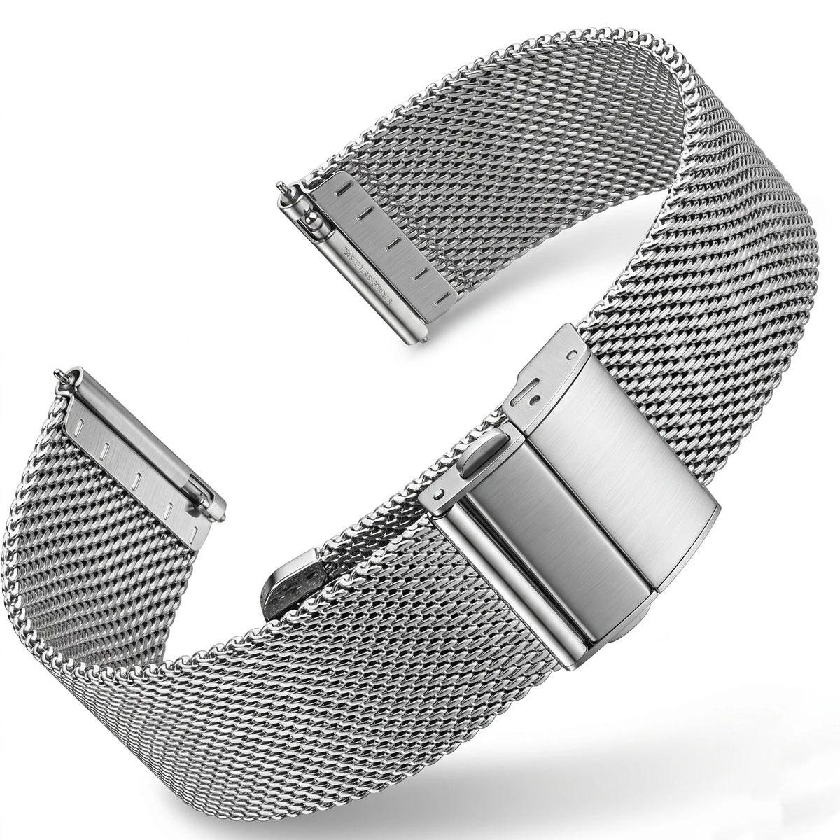 Premium Stainless Steel Mesh Watch Band 16-22mm Deployment Folding Clasp Universal Metal Bracelet Men Women Accessories