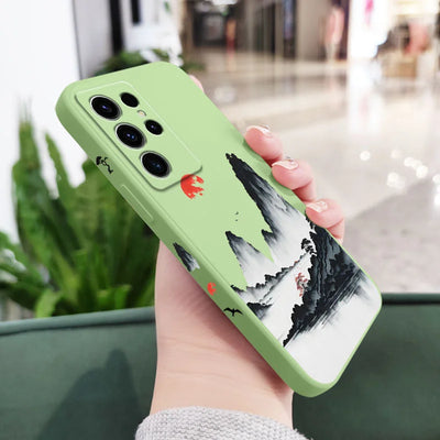 Sunset Red Phone Case For Samsung Galaxy S25FE  S24 S23 S22 S21 S20 S10 S10E S9 Ultra Plus FE Note 20 Ultra 10 9 Plus Cover