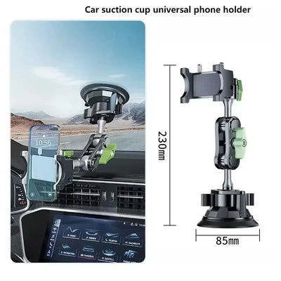 Universal Metal Car Phone Mount, 360° Rotation for Windshield/Dashboard, Suction Cup Holder for IPhone Samsung All Smartphones