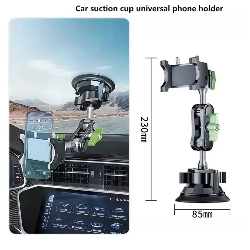 Universal Metal Car Phone Mount, 360° Rotation for Windshield/Dashboard, Suction Cup Holder for IPhone Samsung All Smartphones