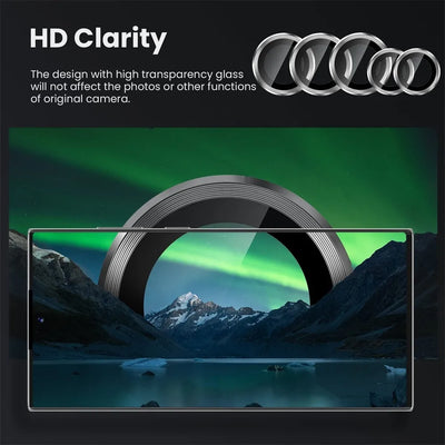 For Samsung Galaxy Z Fold 6 5 4 5G Metal Camera Lens Ring Cover On Sumsung Z Fold5 Zfold4 Lens Tempered Glass Protective Film
