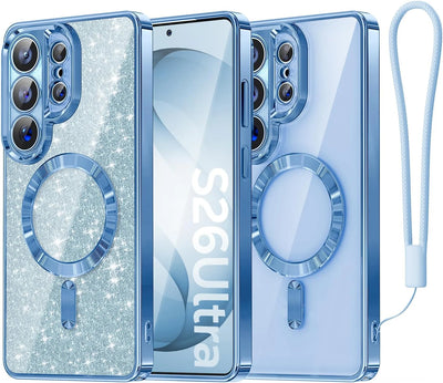 Magnetic Protective Case for Samsung Galaxy S26 Ultra S25+ MagSafe Detachable Flash Card And Wristband Lens Protective Case