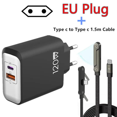 120W GaN USB C QC 3.0 Fast Charger Quick Charging PD Charger EU US UK Wall Power Adapter For iPhone Samsung Xiaomi Huawei iPad﻿﻿