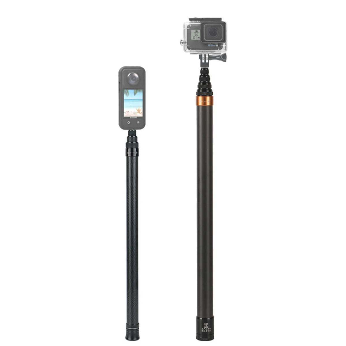 Carbon Fiber Selfie Stick for DJI Osmo Action Insta360 GoPro Action Camera Extended Sticks with 1/4" Hole for Tripod
