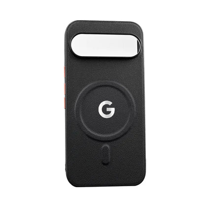 Business Litchi Texture Leather Wireless Charging Case For Google Pixel 10 9 A Pro XL Metal Buttons Anti-Drop Protect Back Cover