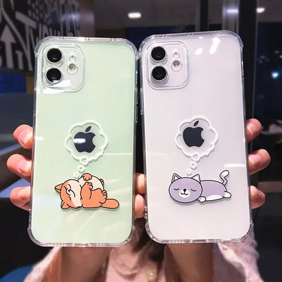 Creative Elephant Lion Animal Phone Case For iPhone 17 16 15 13 11 12 14 Pro Max Mini 7 8 Plus Dog Clear Shockproof Soft Covers