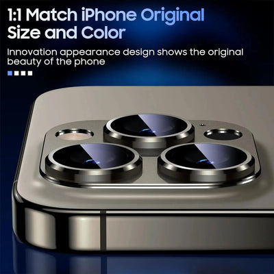 3D Full Metal Camera Lens Protector Tempered Glass Protector For iPhone 16 15 14 Pro Max Plus Camera Lens Protector Glass Cover