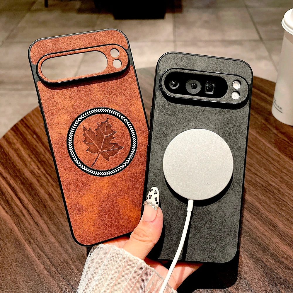 Luxury Faux Leather Case For Google Pixel 11 10 9 8 7 Pro XL 10A 9A 8A 7A Cover Pixel 9 8 7 A Pro XL Magsafe Wireless Charge