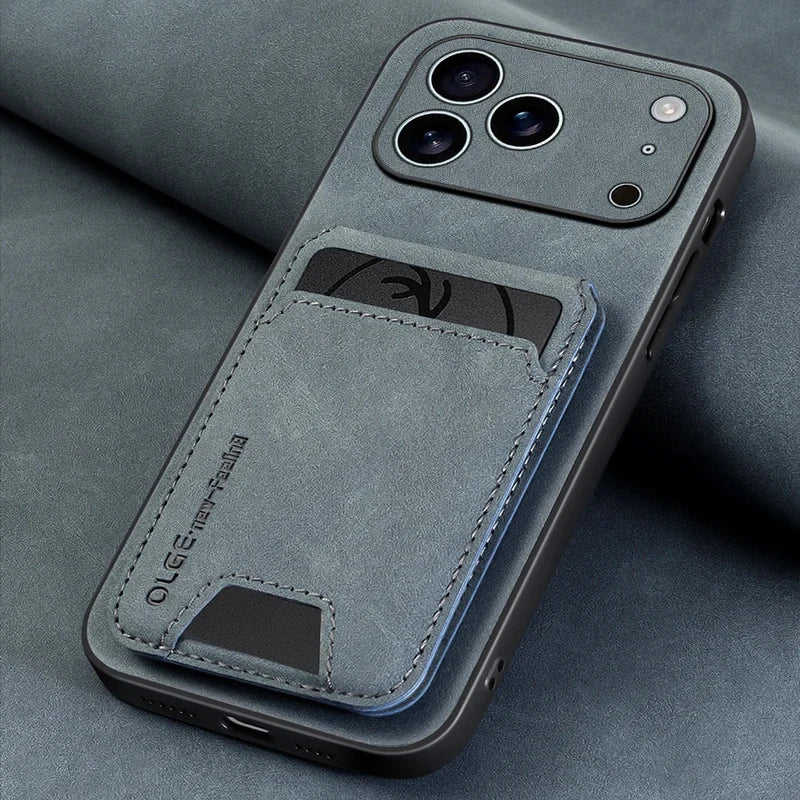Two-Piece Set（Phone case and card holder）Luxury Synthetic Leather Card Holder Phone Case，Applicable iPhone 17 16 E 15 13 14 Pro