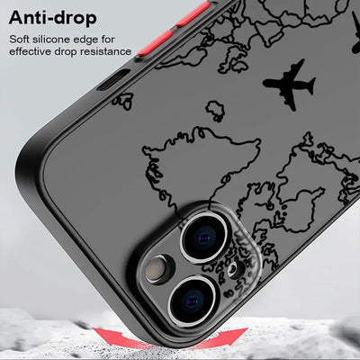 Airplane World Travel Case for iPhone 17 Pro Max XS XR 7 8 SE 12 13 Mini Air 15 11 16 Plus 14 Funda Back Phone Cover