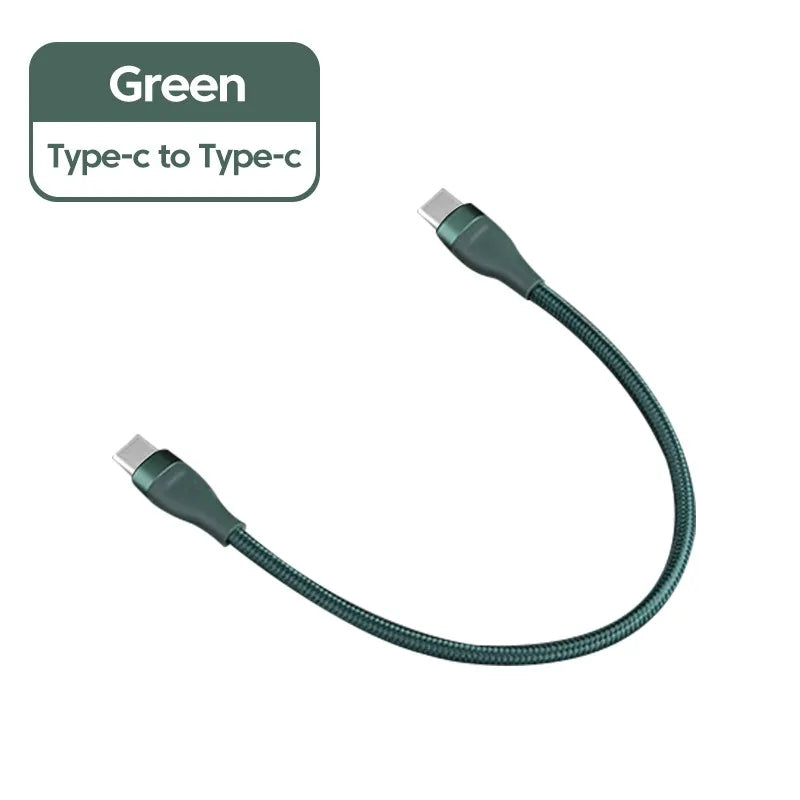 66w Type-C Cable 25cm USB C to Type-C / Lightning Fast Charging Short Wire For iPhone Xiaomi Huawei Samsung Oneplus Cellphones
