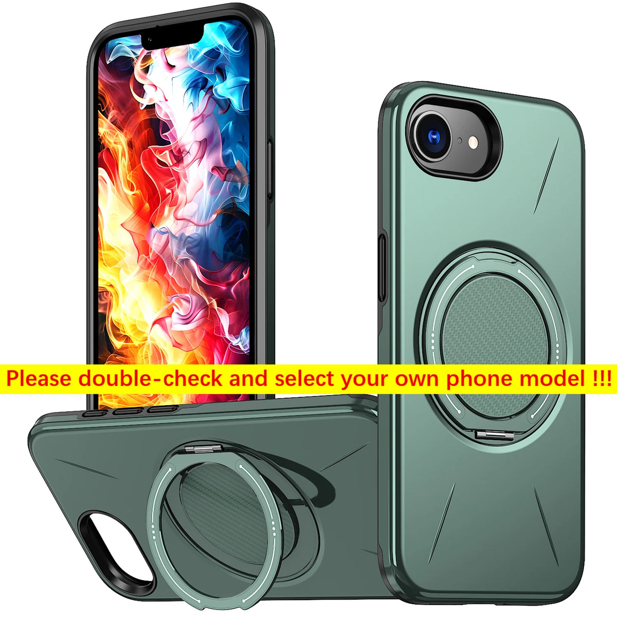 Phone Case For iPhone 17E 16E 360° Rotating Magnetic Stand Holder For Magsafe Deluxe Shockproof Bracket Covers Armor Fundas