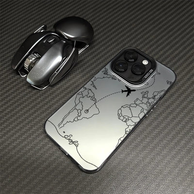 Planes Travel World Map Cover Phone Case For iPhone Apple 16 15 14 12 13 11 Pro 8 7 SE Plus X XS Max Clear Hard Case Funda