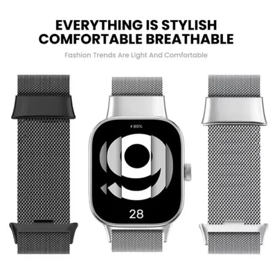 Magnetic Milanese Loop Metal Bracelet For Xiaomi Mi Band 9 Pro/Mi Band 8 Pro Strap For Redmi Watch 6 Lite Active Watch 5 4 Bands