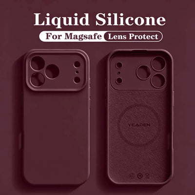 For iPhone 18 Pro Liquid Silicone For Magsafe Phone Case For iPhone 18 17 16 15 14 Pro Max Wireless Charging Skin Smooth Cover