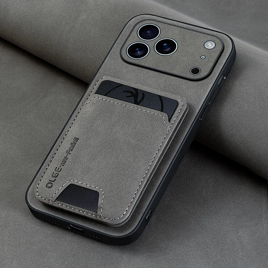 Two-Piece Set（Phone case and card holder）Luxury Synthetic Leather Card Holder Phone Case，Applicable iPhone 17 16 E 15 13 14 Pro