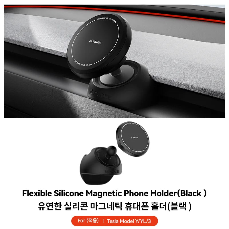 YZ for New Tesla Model 3 Y YL Juniper Highland Magnetic Car Phone Holder Mount LHD RHD Silicone Mount MagSafe Accessories 2026