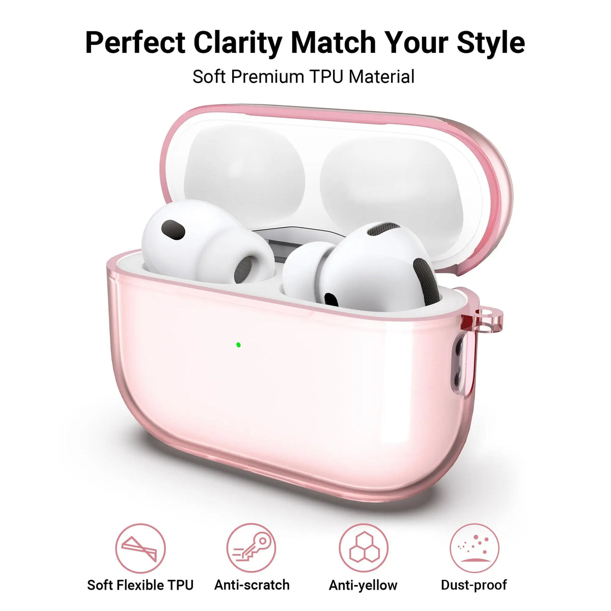 (Clear Pink) For AirPods Pro 3 Earphone Case Accessories For AirPods Pro 3rd Generation Protective Case Cover 2026 with Keychain