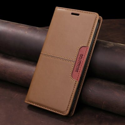 Magnetic Leather Case For iPhone 16 15 14 13 12 11 17 18 Pro Max 18Pro 15 Plus 17e 16e SE3 Business Flip Wallet Card Slot Cover
