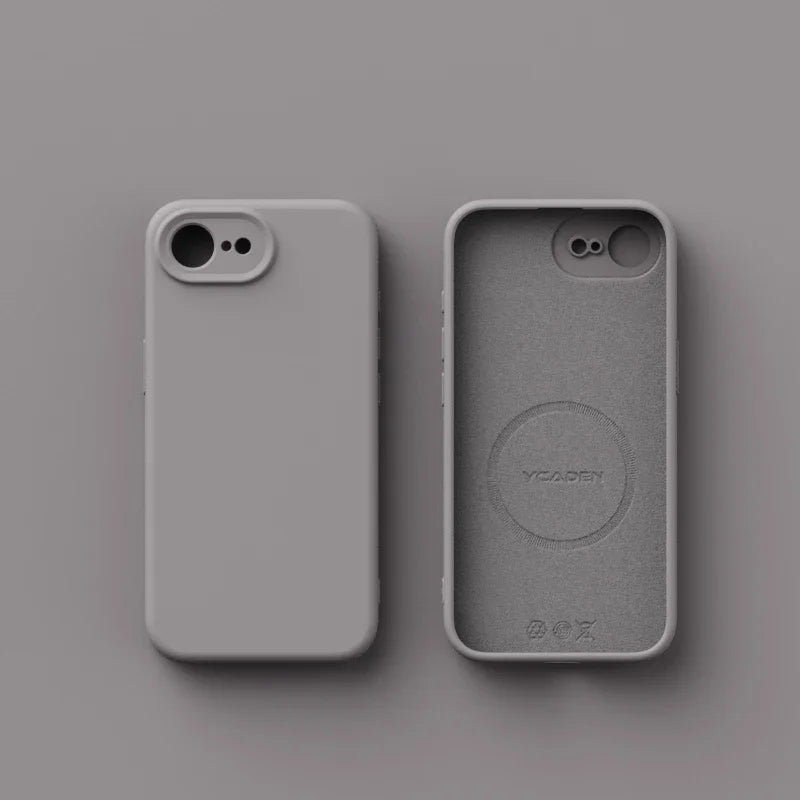 Luxury Magnetic Original Soft Liquid Silicone Phone Case For iPhone 17E 16E Shell For Magsafe Matte Skin Feel Back Cover Funda