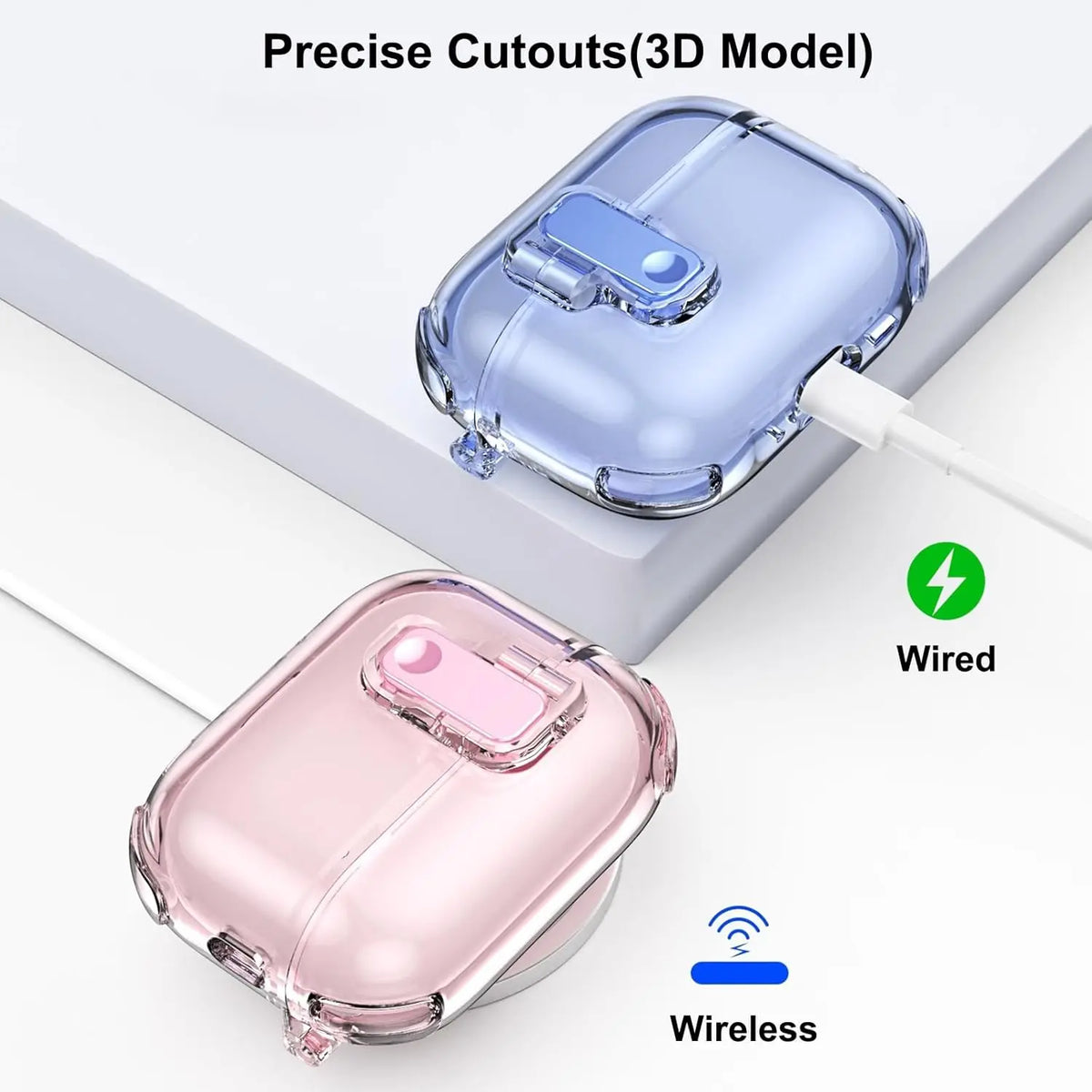 Earphone Case for AirPods Pro 3/Pro 2/4 with Secure Lock Soft TPU Transparent Protective Case with Lanyard for AirPods 4/Pro 3