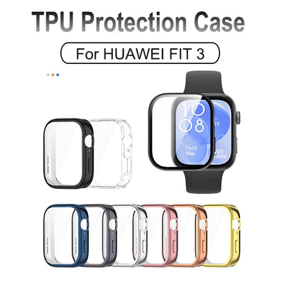 TPU Case For Huawei Watch Fit 3 4 5 Full Cover Cases Screen Protector For Fit 4 Pro Soft Bumper Shell Protection Accessory
