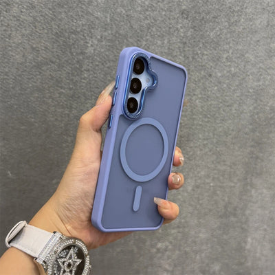 Luxury Matte Magnetic Lanyard Case for Samsung Galaxy S26 S25 Ultra S23 Plus S24 FE Hand Wrist Strap Frosted Shockproof Cover